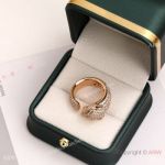 Full Diamond Panthere Cartier Ring Rose Gold Open Ring AAA Copy